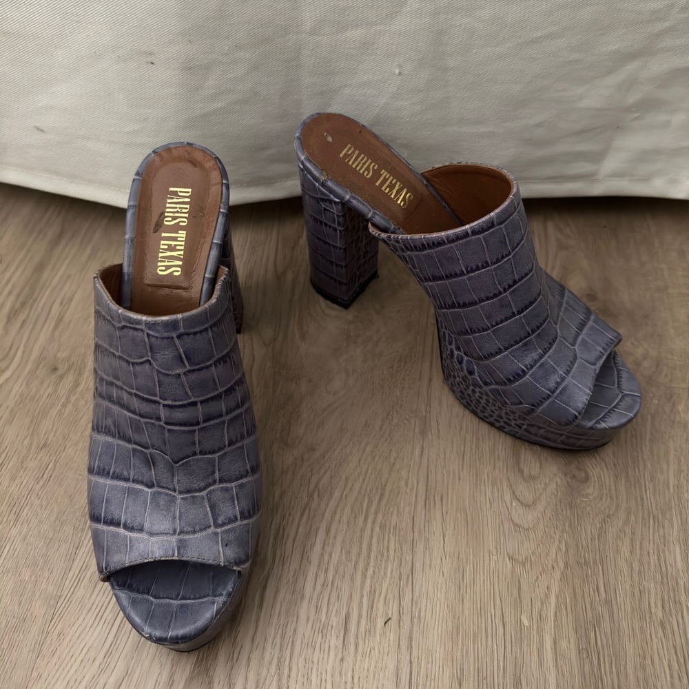 Paris Texas purple Sasha platform mule